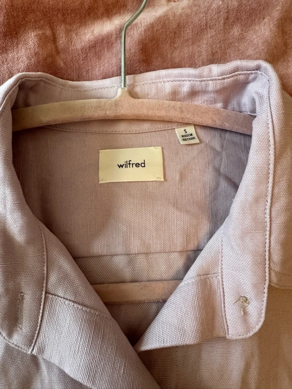 Aritzia Wilfred Cropped Lilac Button-Front Shirt with Matching Skirt set - Picture 7 of 10
